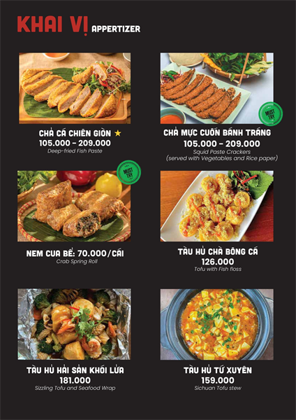 Menu Nhà hàng hải sản cơm niêu Vuông Tròn6